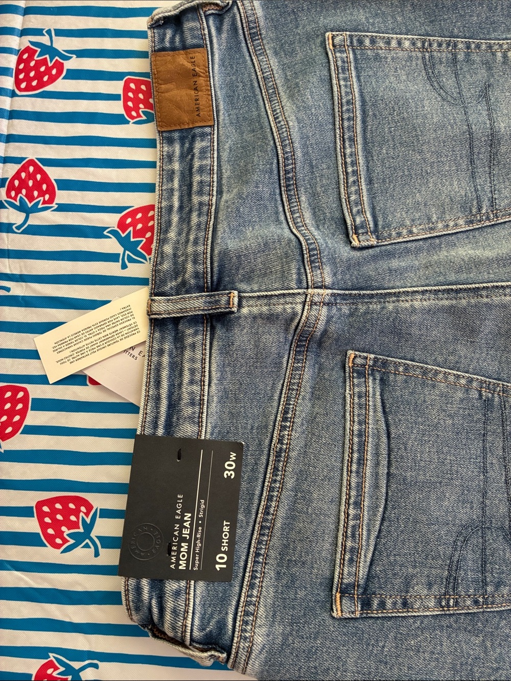 American Eagle Outfitters Medium Blue Distressed MOM Jeans